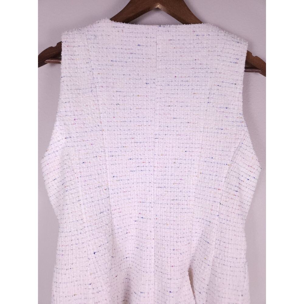 Maeve Anthropologie Tweed Sleeveless Vest Top S White Multicolor - Picture 9 of 13